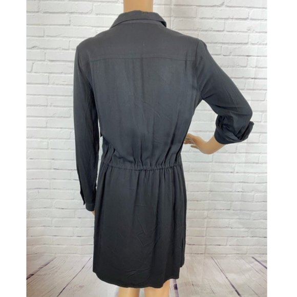 Just Fab Dress Drawstring Shirt Dress Black NWT - Picture 3 of 4